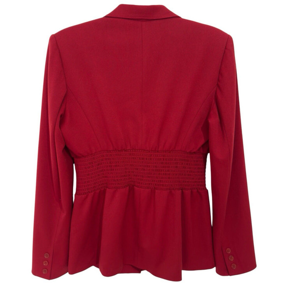 Vintage Vertigo Blazer Jacket Womens Size L Paris France Red Button Front - Picture 2 of 8